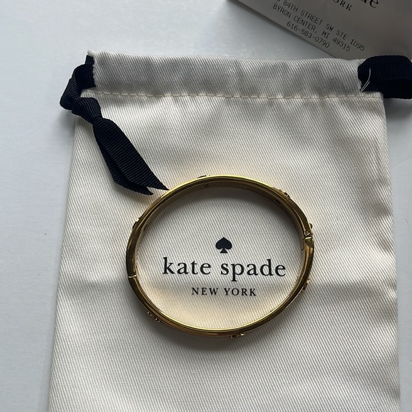 KATE SPADE Studded Gold Hinged Bangle Bracelet - Picture 4 of 5